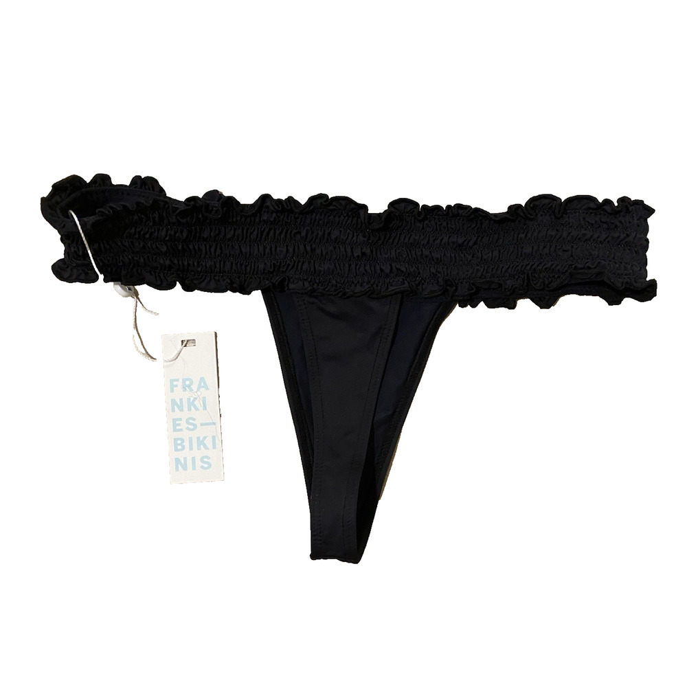 NWT Frankies Bikinis Sofia Micro Bikini Bottom S Black Beach Vacation Sexy - Picture 7 of 8